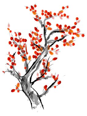 Plum　tree clipart